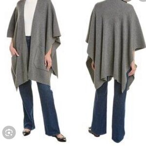 St. John Collection Dark Gray Women's Poncho /Sleeves Wool Blend NWT.